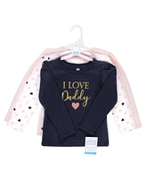 Hudson Baby Baby Girls Hudson Long Sleeve T-Shirts Daddy Pink Navy, 18-24 Months