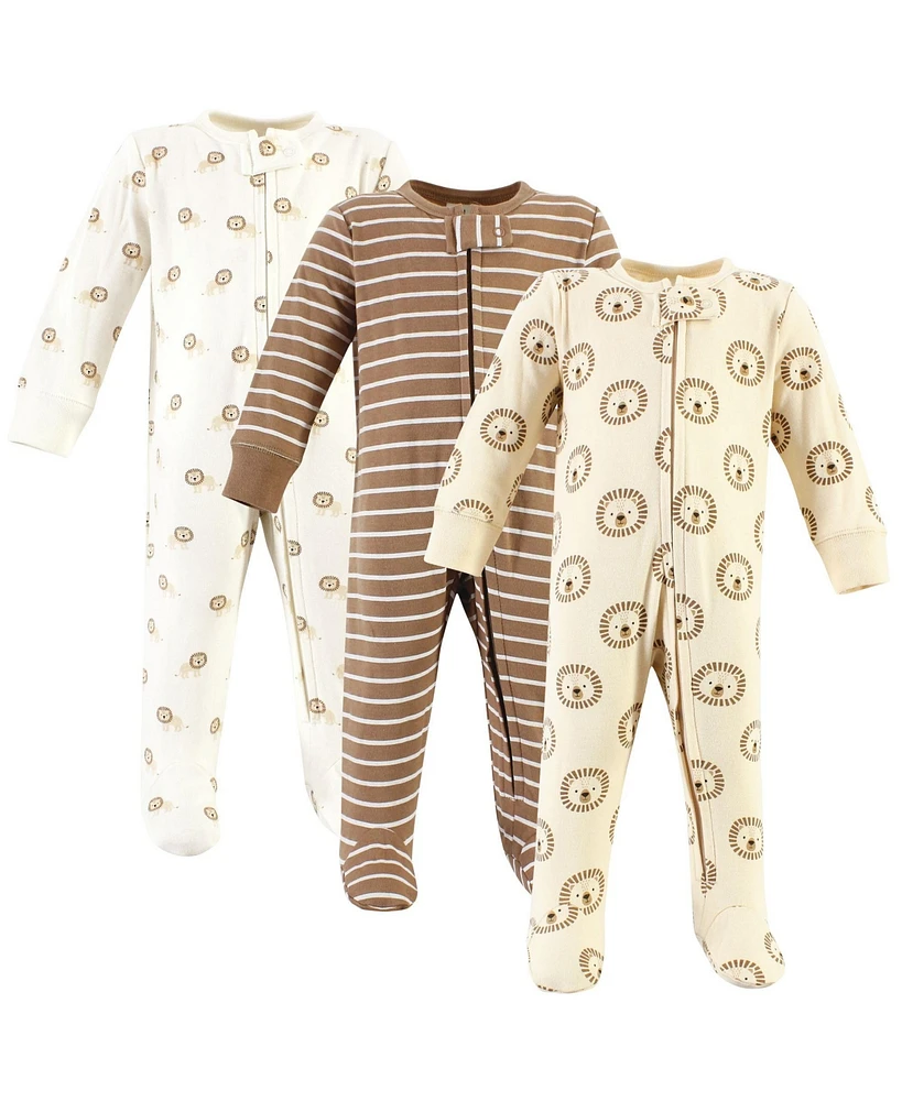 Hudson Baby Boys Cotton Sleep and Play, Brave Lion, Newborn