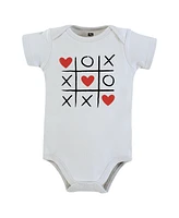 Hudson Baby Girls Cotton Bodysuits, Love Hearts, Preemie