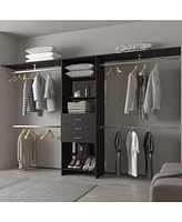 Geek Modular Closet Organizer System with Hanging Rods, Shelves, and Drawers