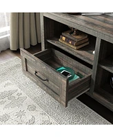 70.08 Inch Tv Stand with 2 Drawers & 4 Storage Shelves Morden Media Console Entertainment Center for Living Room or Bedroom, Grey Walnut
