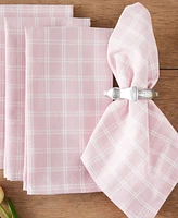 Design Imports Lilac Windowpane Plaid Cotton Napkins, Set of 4