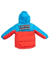 Avengers Toddler Boys Marvel Captain America Zip Up Winter Coat Puffer Jacket