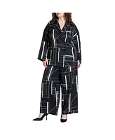 Eloquii Plus Pull On Printed Wide Leg Pant