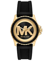 Michael Kors Women's Everest Three-Hand Black Silicone Watch, 40mm