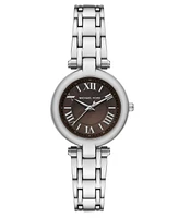 Michael Kors Women's Laney Three-Hand Silver-Tone Stainless Steel Watch, 30mm