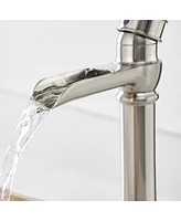 Waterfall Single Hole Single-Handle Vessel Bathroom Faucet