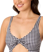 Salt + Cove Juniors' Cutout Plaid One-Piece Swimsuit, Exclusively at Macy's