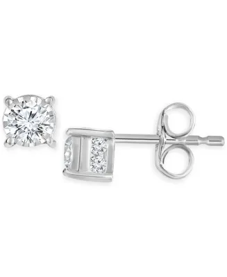 TruMiracle Diamond Stud Earrings (1/2 ct. t.w.) in 14k White, Yellow or Rose Gold