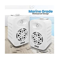Pyle PDWR45WT 4” 2-Way Waterproof Indoor/Outdoor Speaker System - 300W, White, Pair