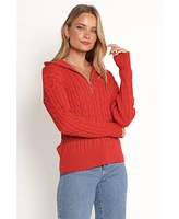 Petal and Pup Women's Frida Quarter Zip Knit Sweater