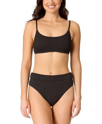 Salt Cove Juniors Ribbed Scoop Neck Bikini Top Ribbed Banded High Waisted Swim Bottoms Exclusively At Macys