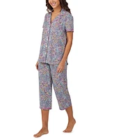 Cuddl Duds Women's Short-Sleeve Cropped Pajama Set