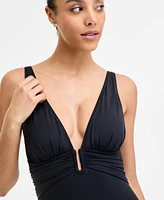 Bleu by Rod Beattie Women's Plunging V-Neck One-Piece Swimsuit