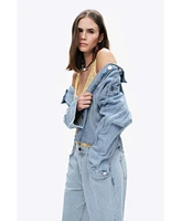 Nocturne Women's Hooded Denim Jacket