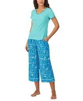 Cuddl Duds Women's Printed Cropped Pajama Set