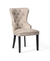 Velvet Upholstered Tufted Dining Chairs (Set of 6)