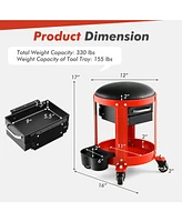 Rolling Mechanic Stool with Removable Padded Seat and Drawers