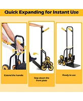 350 Lbs Capacity Stair Climber Hand Truck with Telescoping Handle-Black