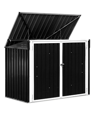 Horizontal Storage Shed 68 Cubic Feet for Garbage Cans