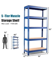 5-Tier Steel Shelving Unit Storage Shelves Heavy Duty Storage Rack-Blue