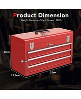 Portable Garage Mechanic Tool Cabinet Box with 3 Drawers