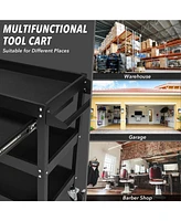 3-Tray Tool Cart with Drawer and 4 Universal Wheels