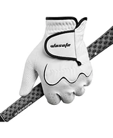 Wosofe Men s Golf Glove Left Hand non-slip breathable Lycra Nanocloth Soft Comfortable No Sweat All Weather liner and Green Fork
