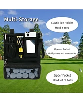 Wosofe Golf Cart Hanging Bag Lightweight Folding Storage Portable Accessories with Adjustable Strap 1 Divot Tool and 4 Tees Unisex