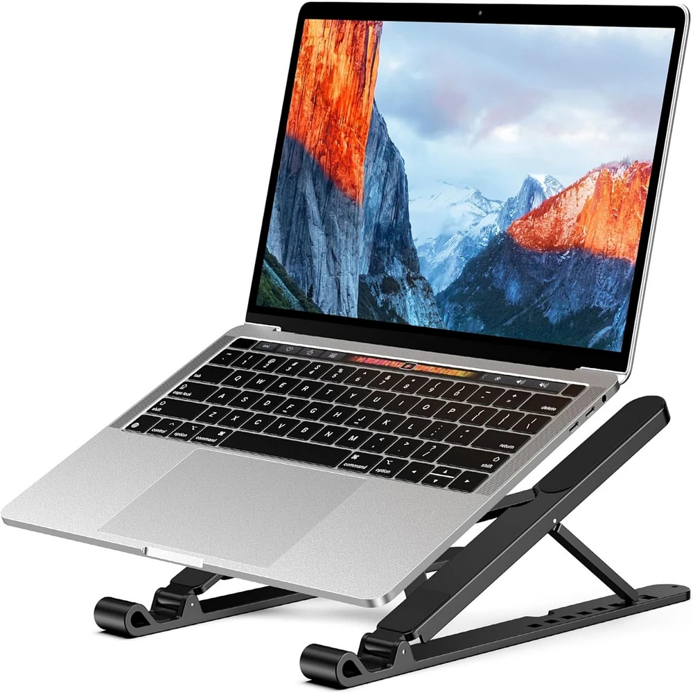 LS01 Pro Ergonomic Laptop Stand, Plastic Laptop Riser, Portable and Adjustable Notebook Computer Holder Compatible with 10-15.6" Laptops