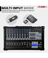 5 Core Audio Mixer 4800W Powered 12 Channel 240V Mixer System Usb MP3 Bluetooth Sd readers Digital Lcd Display