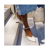 Alterre Women's White Marilyn Customizable Bridal V Mules