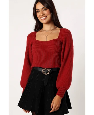 Petal and Pup Women's Gia Sweetheart Neck Bell Sleeve Knit Sweater