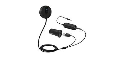 BK01 Bluetooth Car Kit, Wireless Receiver for Handsfree Talking and Music Streaming with Ground Loop Noise Isolator for Car with 3.5mm Aux Port