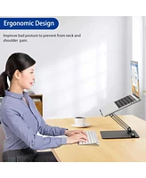 LS10 Aluminum Laptop Stand, Ergonomic Adjustable Notebook Riser Holder Computer Stand Compatible with Air, Pro, Dell, Hp, Lenovo More 10-14" Laptops