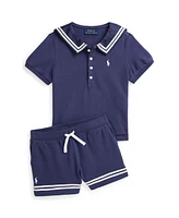 Polo Ralph Lauren Toddler and Little Girls Striped Stretch Mesh Shorts