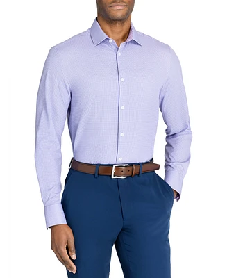 Men's Recycled Slim Fit Check 4-Way Stretch Performance Dress Shirt
