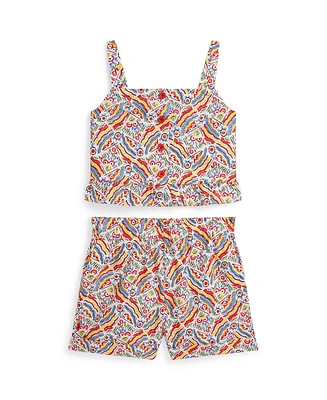 Polo Ralph Lauren Toddler and Little Girls 2-Piece Riviera-Print Top Short Set