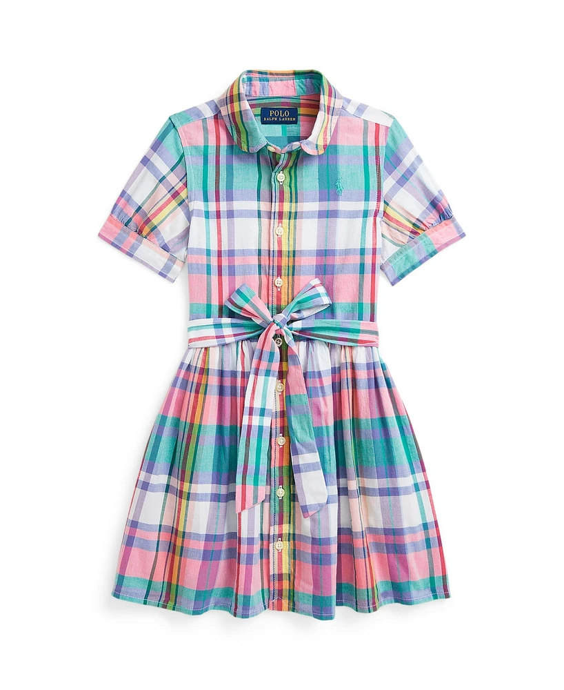 Polo Ralph Lauren Toddler and Little Girls Plaid Madras Shirtdress