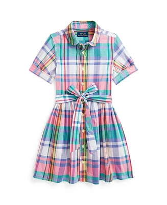 Polo Ralph Lauren Toddler and Little Girls Plaid Madras Shirtdress