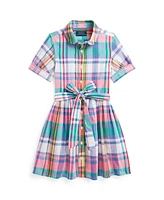 Polo Ralph Lauren Toddler and Little Girls Plaid Madras Shirtdress