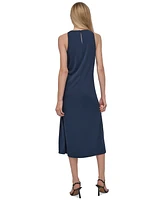 Dkny Women's Hardware-Trim Side-Ruched Sleeveless Dress