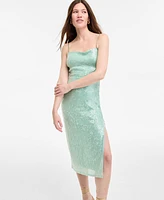 Katia Rae Women's Lace-Up Sequinned Midi Dress