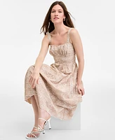 Row A Women's Eyelet-Embroidered Tiered Midi Dress