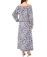 Sam Jess Womens Floral Print Off The Shoulder Top Maxi Skirt