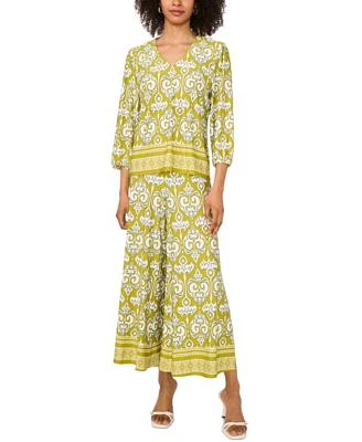 Sam Jess Womens Printed V Neck Top Pants