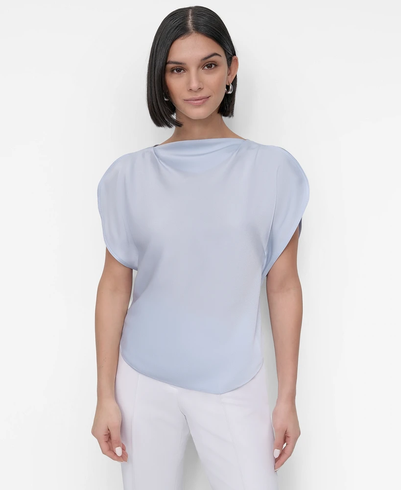 Dkny Women's Draped Boatneck Slit-Sleeve Blouse