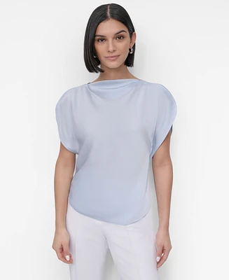 Dkny Women's Draped Boatneck Slit-Sleeve Blouse