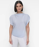 Dkny Women's Draped Boatneck Slit-Sleeve Blouse