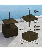 Outsunny Patio Umbrella Base with Table, Weighted Umbrella Sd,